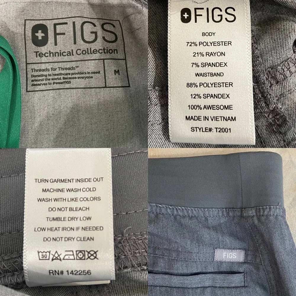 FIGS Axim Cargo Scrub Pants in Graphite Size Medium